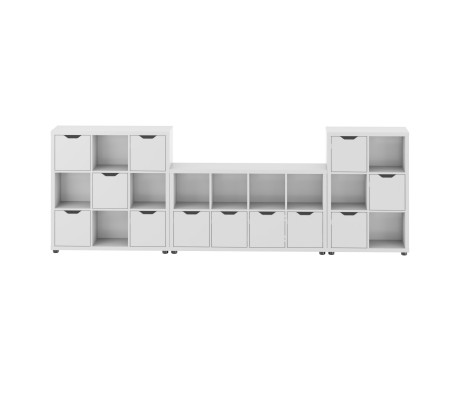 Julian 3-Pc Modular Storage Cabinet Set, White