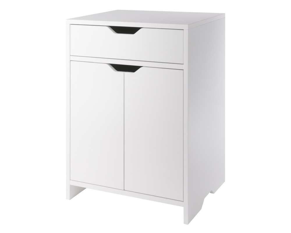 Nova Storage Cabinet with Drawer, 19' Wide, White
