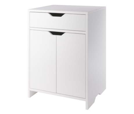 Nova Storage Cabinet with Drawer, 19' Wide, White
