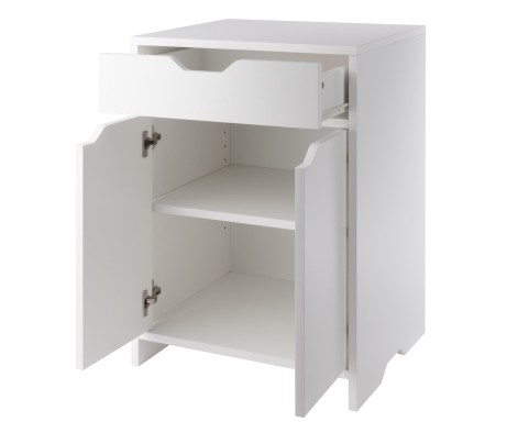 Nova Storage Cabinet with Drawer, 19' Wide, White