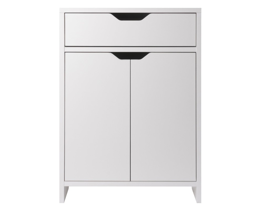 Nova Storage Cabinet with Drawer, 19' Wide, White