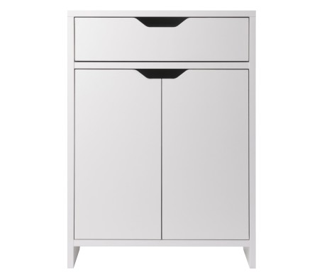 Nova Storage Cabinet with Drawer, 19' Wide, White