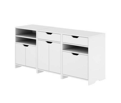 Nova 3-Pc Storage Cabinet Set, 58' Wide, 26' High, White