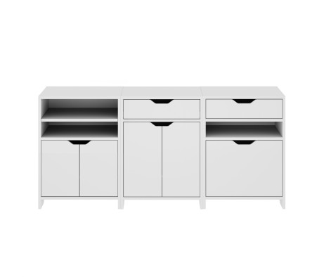 Nova 3-Pc Storage Cabinet Set, 58' Wide, 26' High, White
