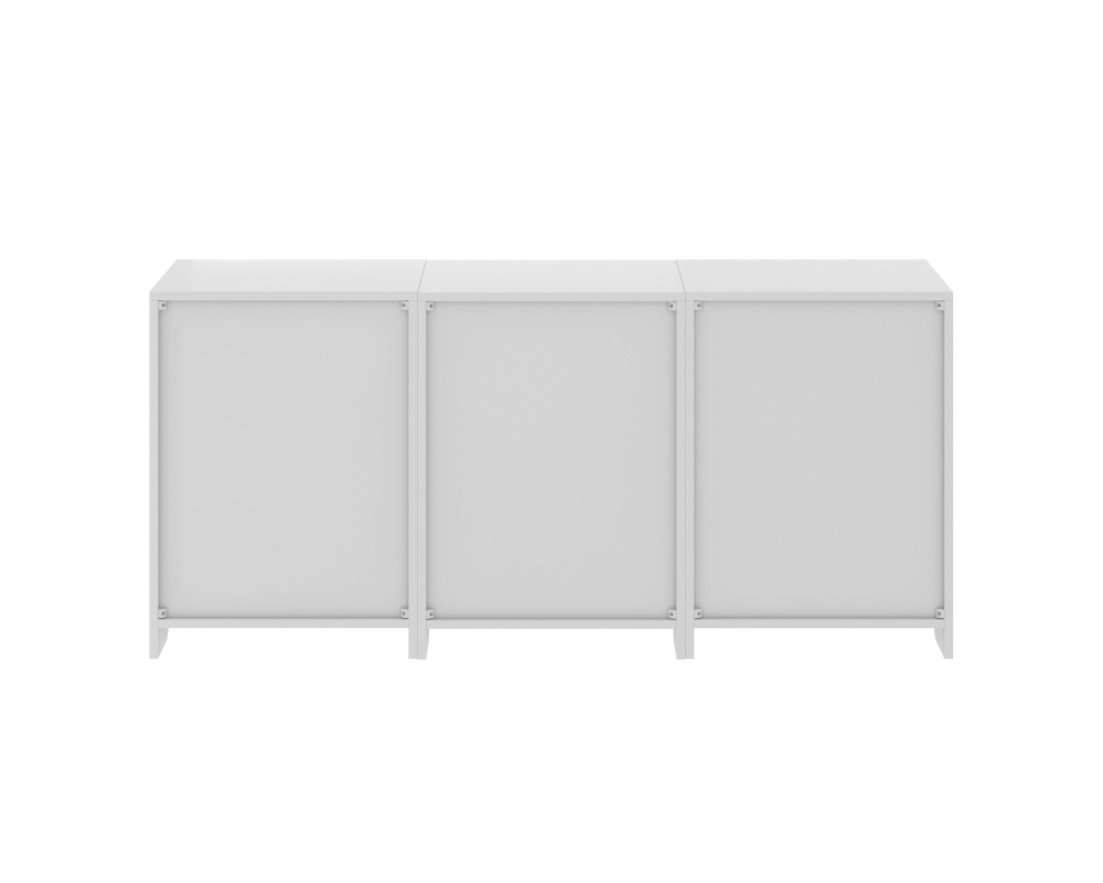 Nova 3-Pc Storage Cabinet Set, 58' Wide, 26' High, White
