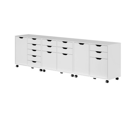 Halifax 3-Pc Cabinet Set with File Drawer, White