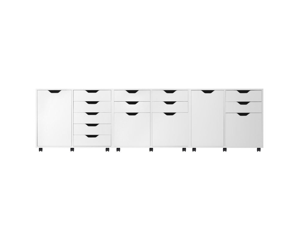 Halifax 3-Pc Cabinet Set with File Drawer, White