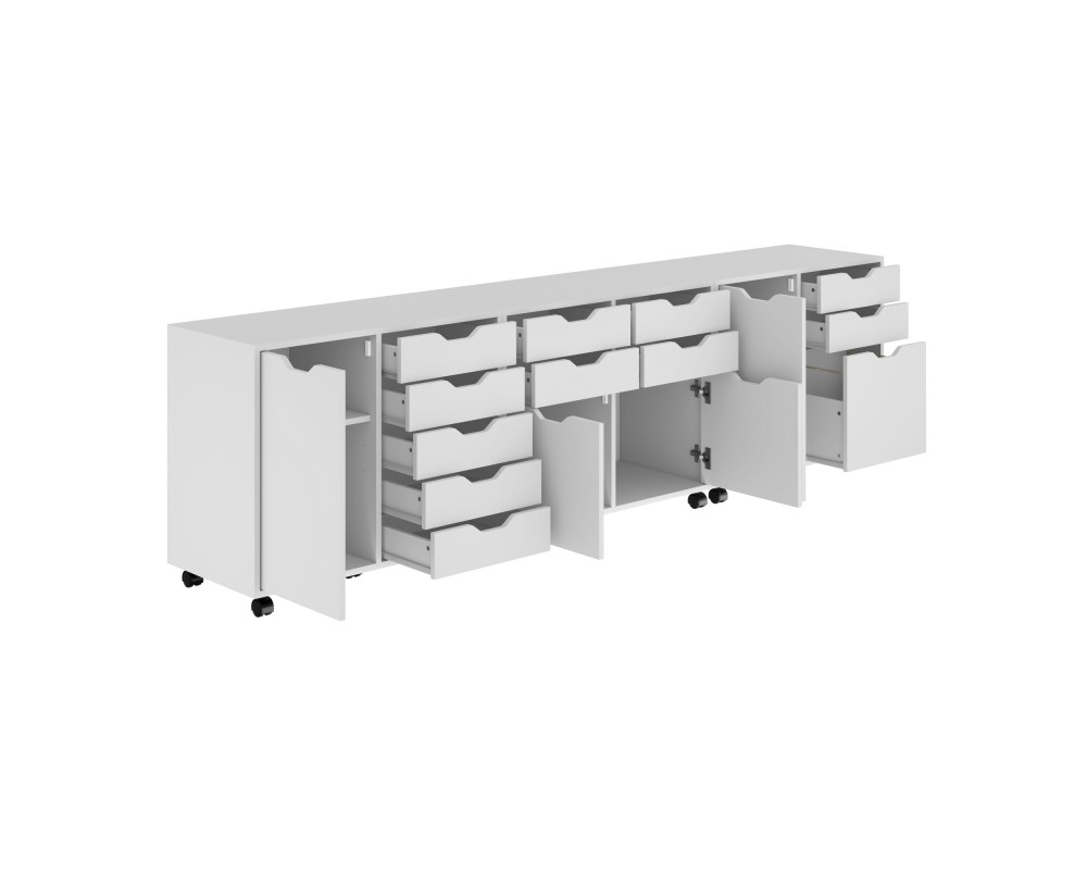 Halifax 3-Pc Cabinet Set with File Drawer, White