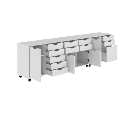 Halifax 3-Pc Cabinet Set with File Drawer, White