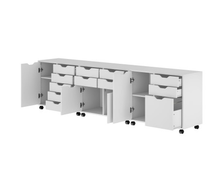 Halifax 3-Pc Cabinet Set with File Drawer, White
