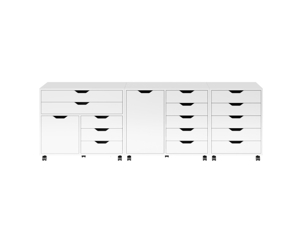 Halifax 3-Pc Storage Cabinet Set, White