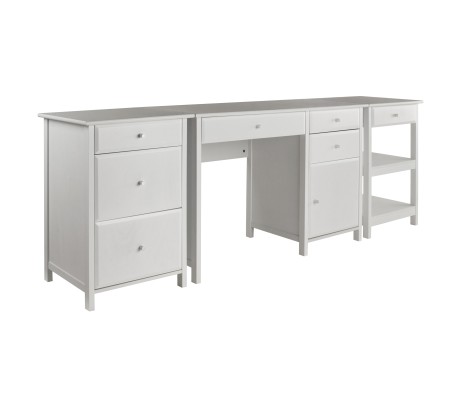 Delta 3-Pc Home Office Desk Set, White