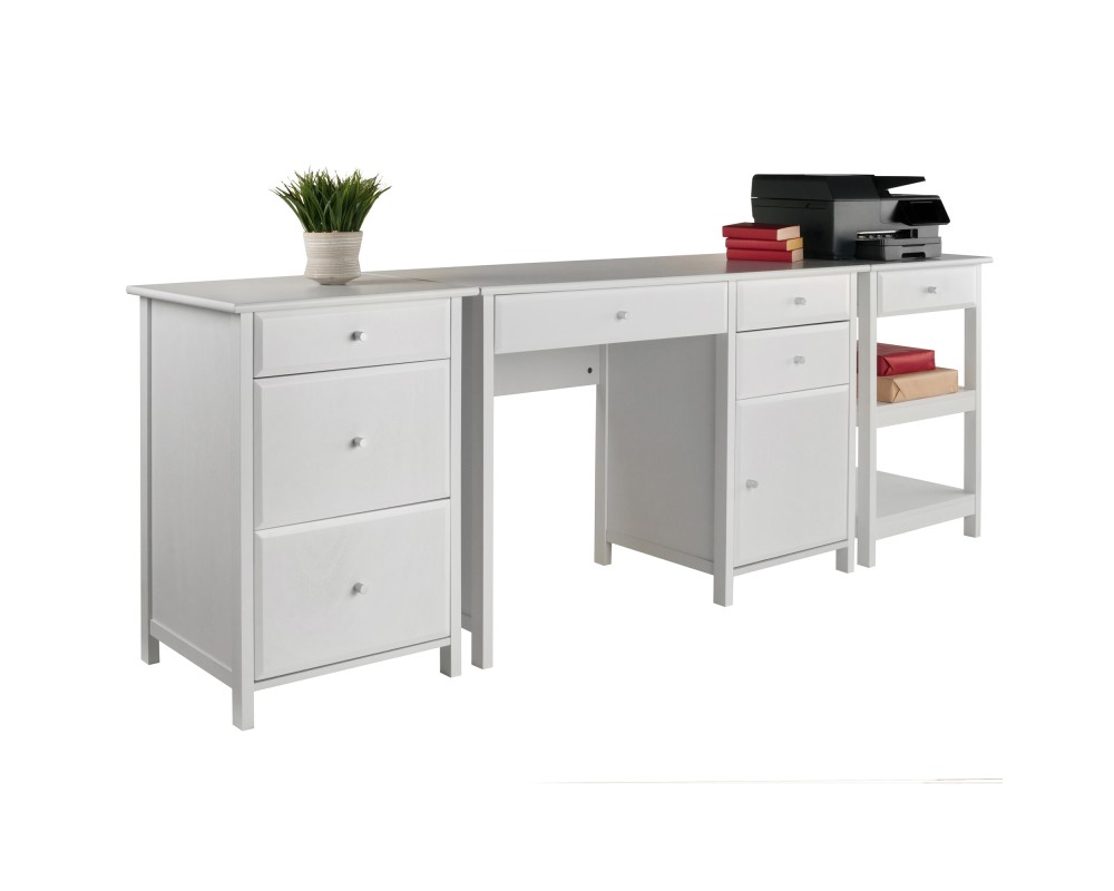 Delta 3-Pc Home Office Desk Set, White