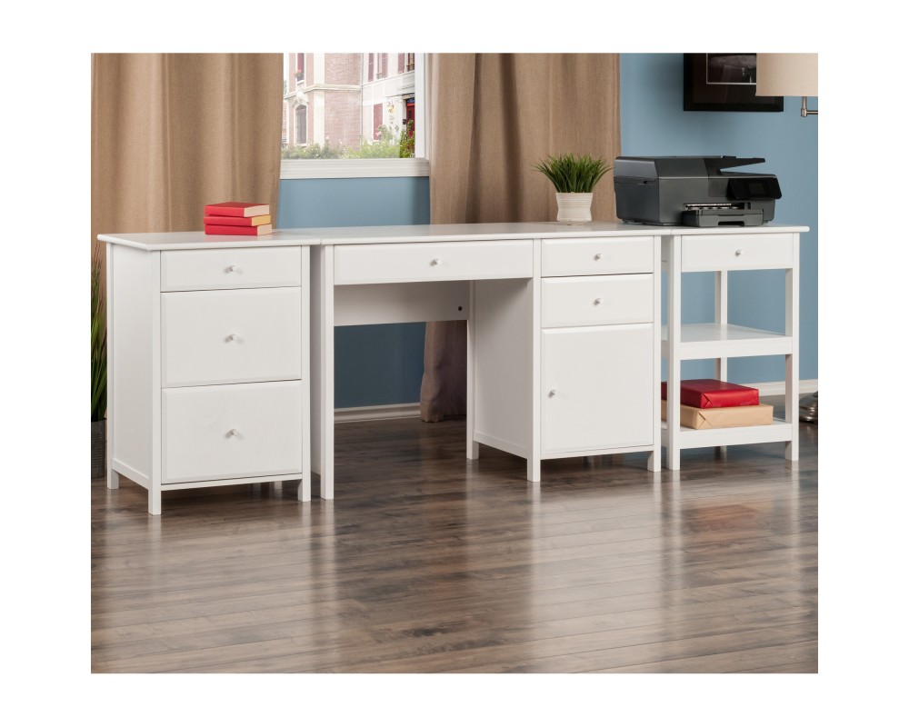 Delta 3-Pc Home Office Desk Set, White
