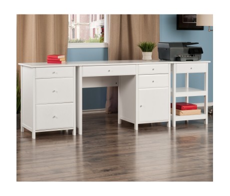 Delta 3-Pc Home Office Desk Set, White
