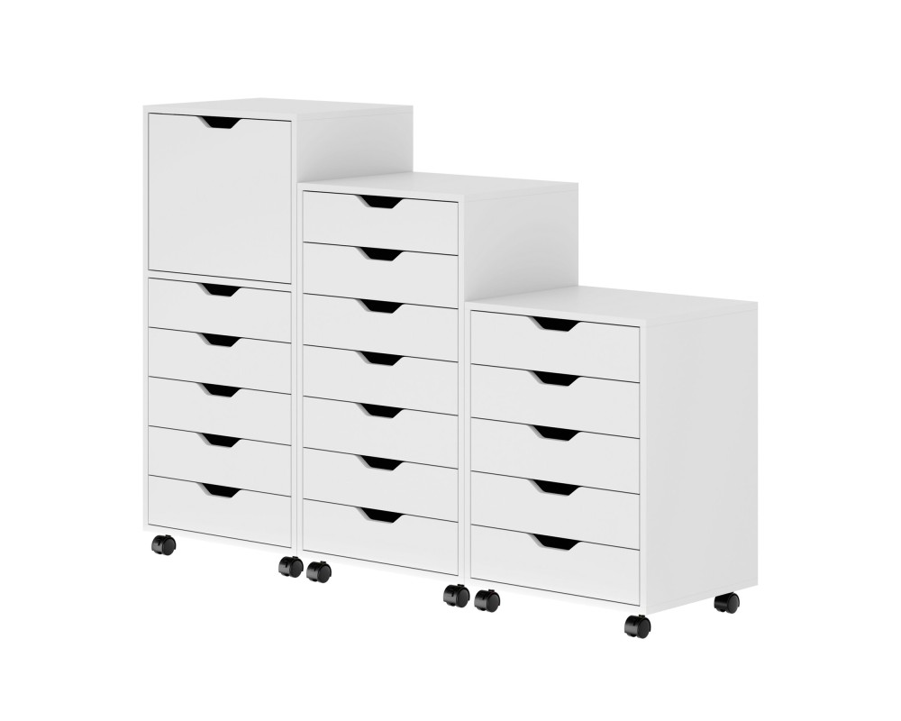 Halifax 3-Pc Multi-Drawer Storage Cabinet Set, White