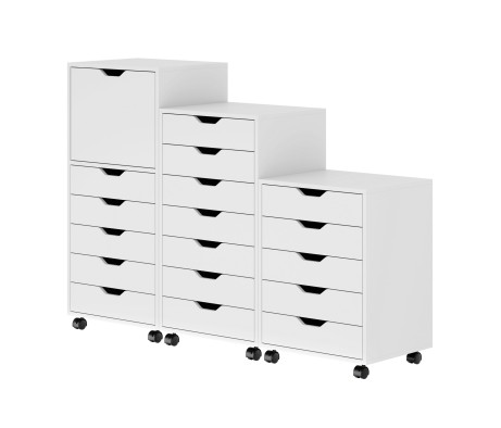 Halifax 3-Pc Multi-Drawer Storage Cabinet Set, White