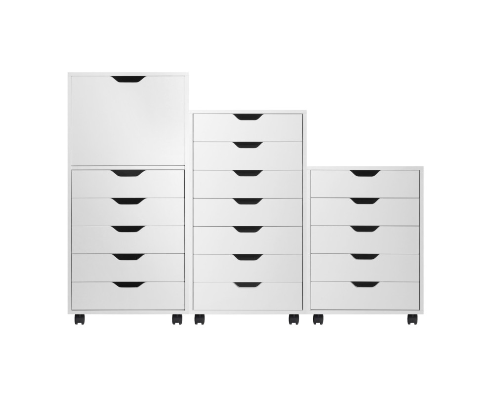 Halifax 3-Pc Multi-Drawer Storage Cabinet Set, White