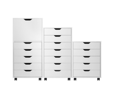 Halifax 3-Pc Multi-Drawer Storage Cabinet Set, White