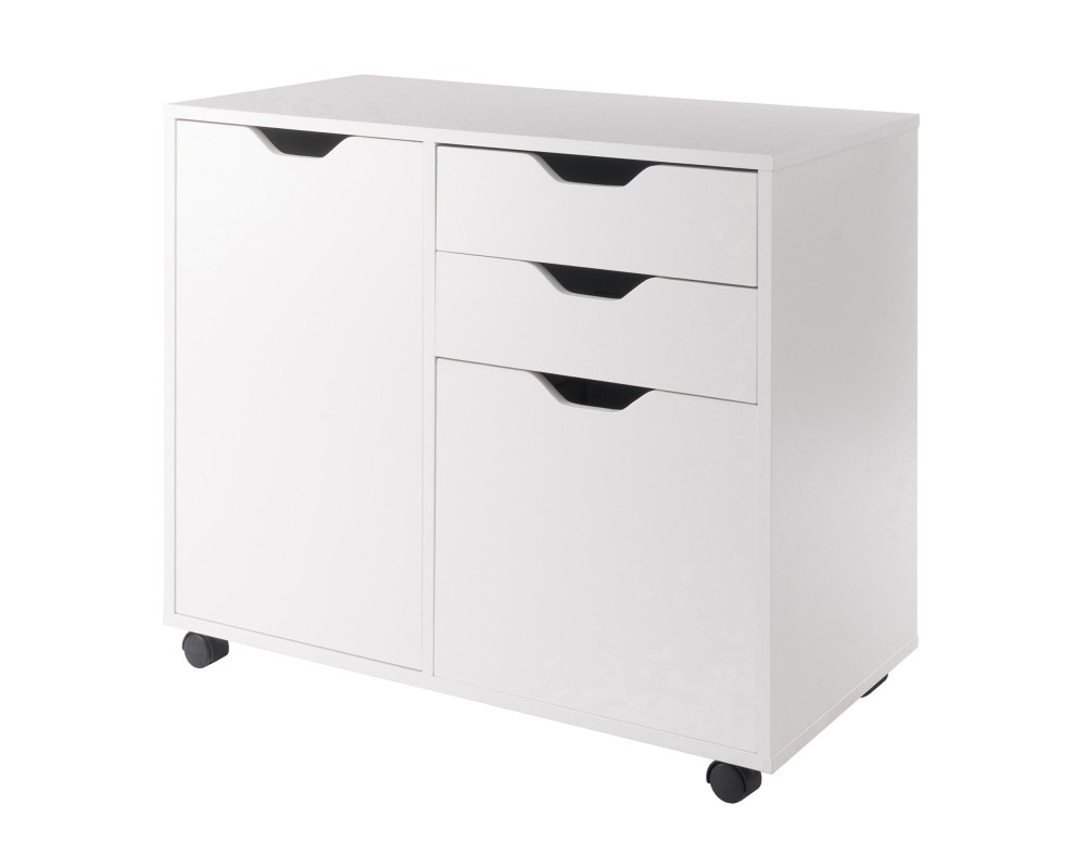 Halifax 2-Section Mobile Filing Cabinet, White