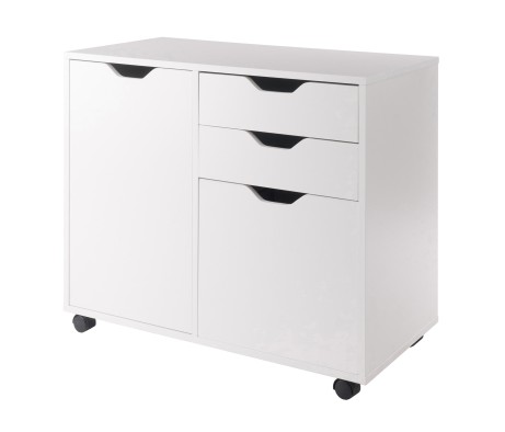 Halifax 2-Section Mobile Filing Cabinet, White