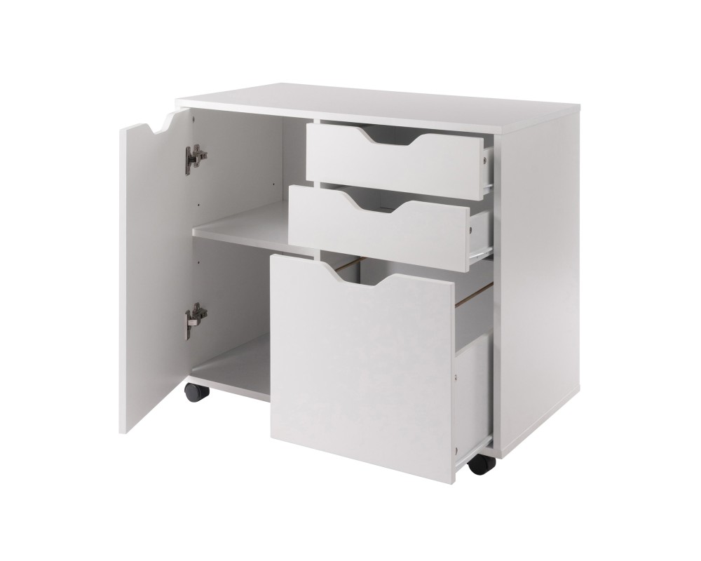 Halifax 2-Section Mobile Filing Cabinet, White