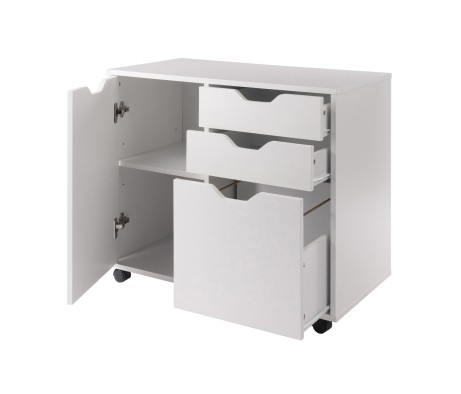 Halifax 2-Section Mobile Filing Cabinet, White