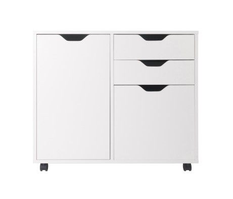 Halifax 2-Section Mobile Filing Cabinet, White