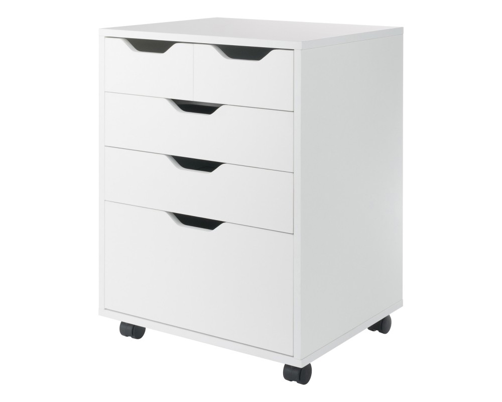 Winsome Halifax Bins & Drawers Mobile Cabinet, for Home Office, White