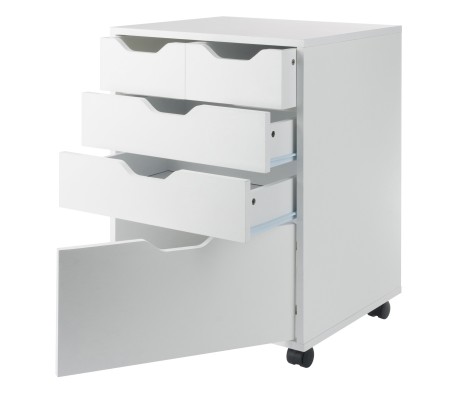 Winsome Halifax Bins & Drawers Mobile Cabinet, for Home Office, White