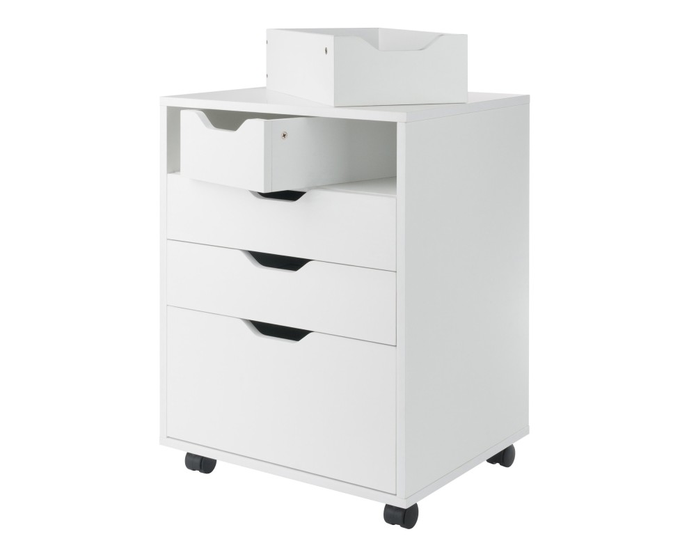 Winsome Halifax Bins & Drawers Mobile Cabinet, for Home Office, White
