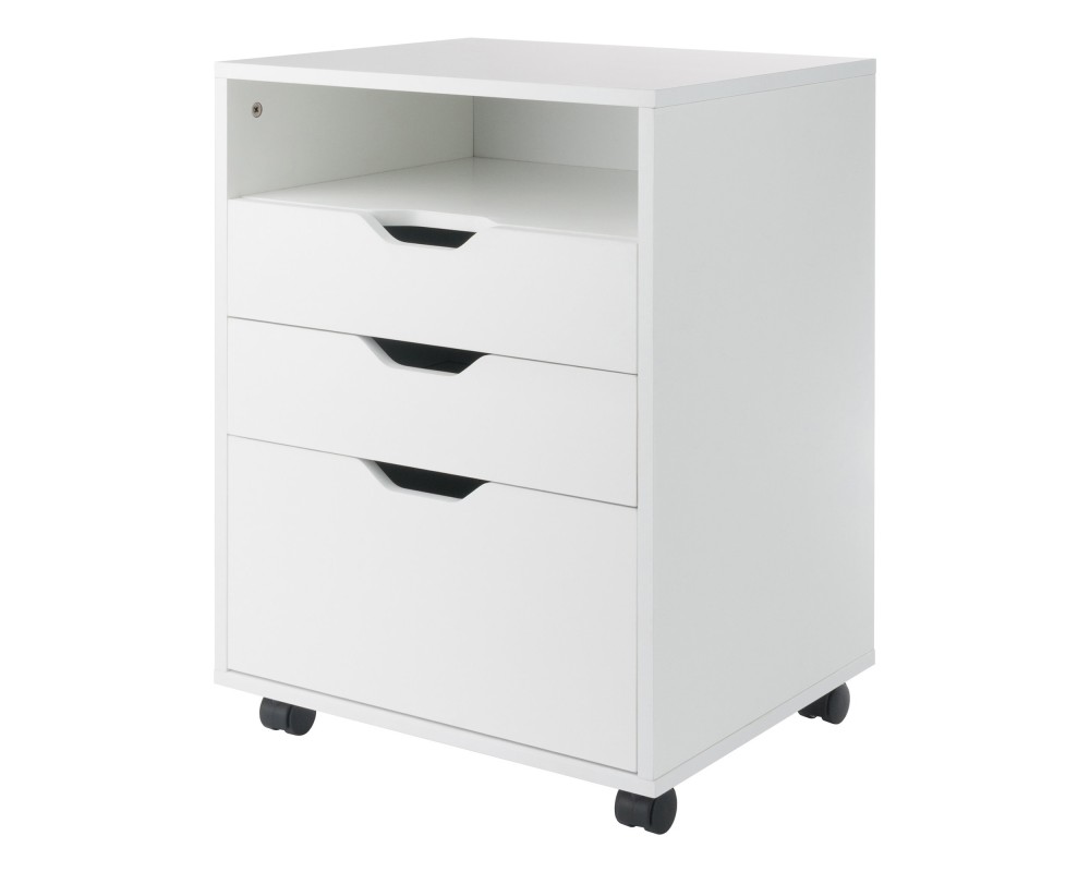 Winsome Halifax Bins & Drawers Mobile Cabinet, for Home Office, White