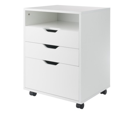 Winsome Halifax Bins & Drawers Mobile Cabinet, for Home Office, White