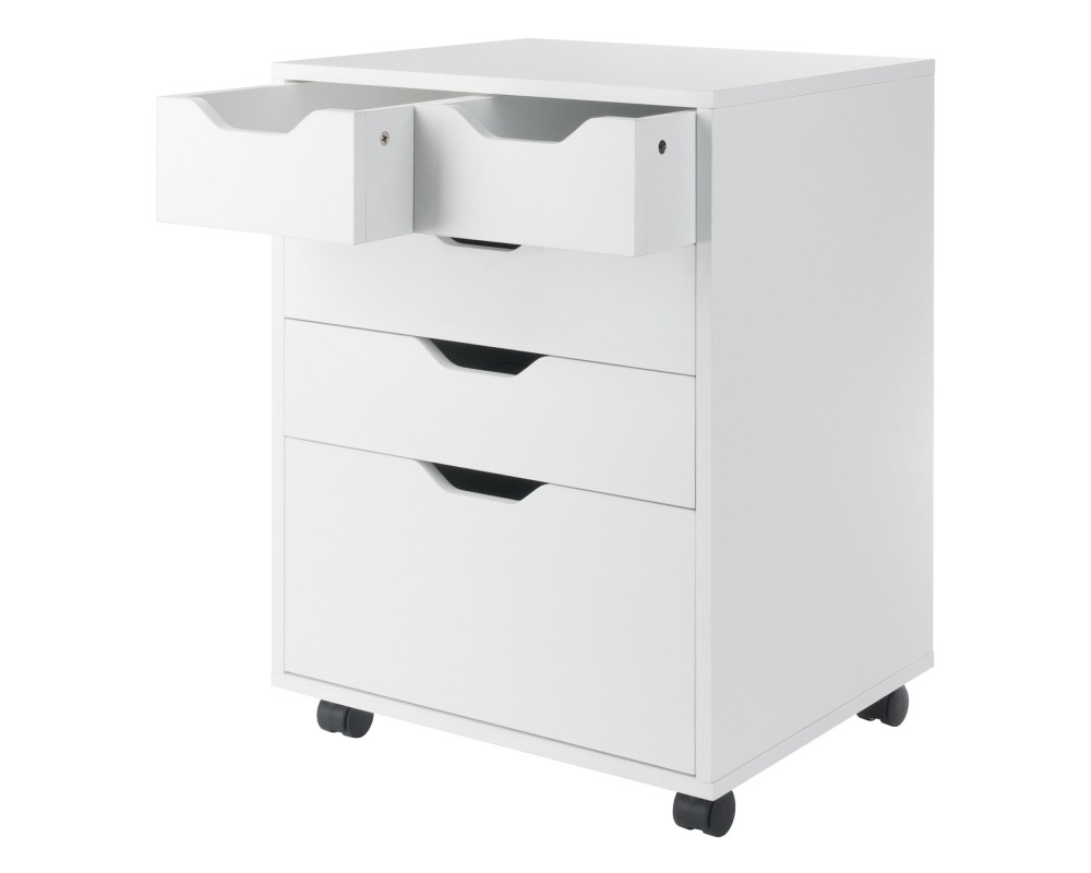 Winsome Halifax Bins & Drawers Mobile Cabinet, for Home Office, White