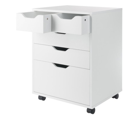 Winsome Halifax Bins & Drawers Mobile Cabinet, for Home Office, White