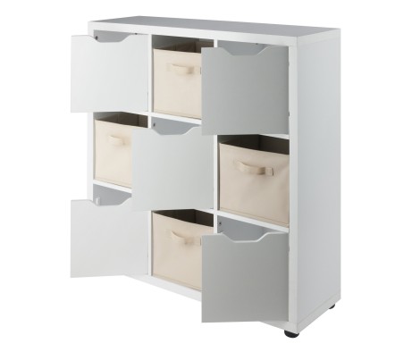 Julian 3x3 Storage 5-Pc Cabinet Set, Beige & White