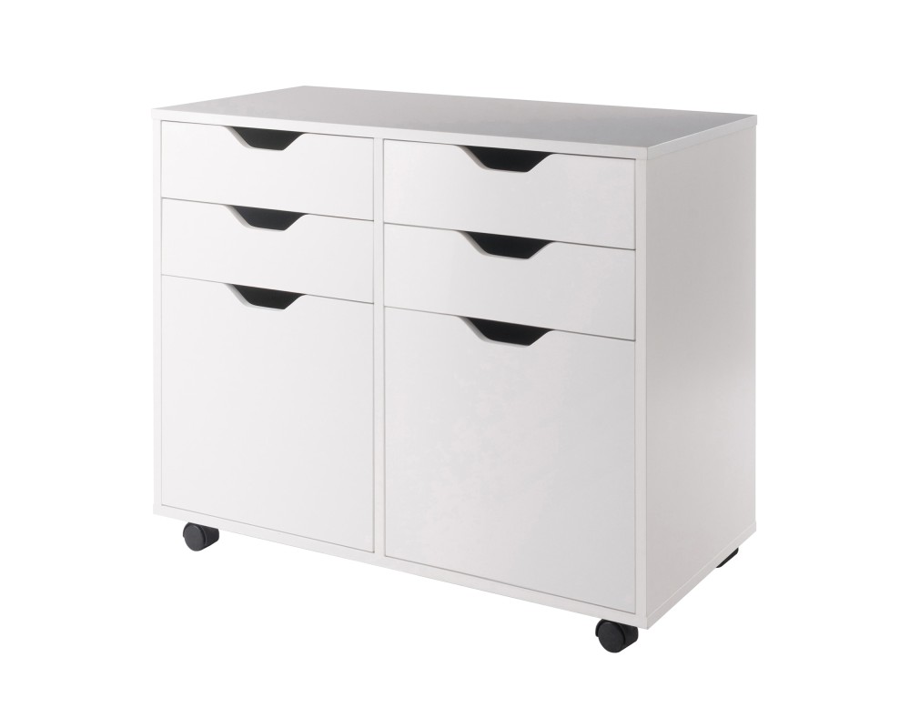 Halifax 2-Door, 4-Drawer Mobile Cabinet, White