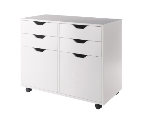 Halifax 2-Door, 4-Drawer Mobile Cabinet, White