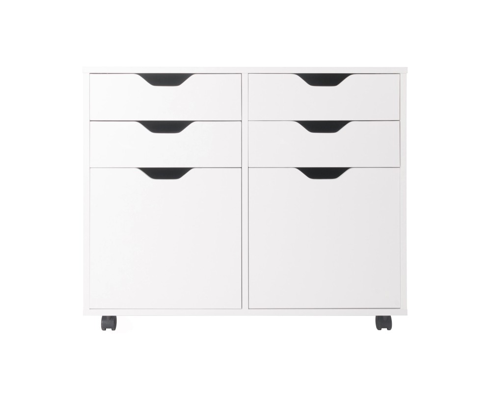 Halifax 2-Door, 4-Drawer Mobile Cabinet, White