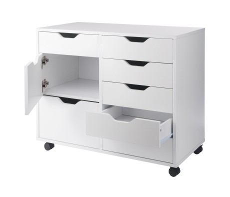 Halifax 6-Drawer Multi-Storage Mobile Cabinet, White