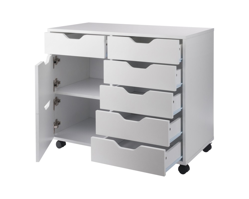 Halifax 6-Drawer Multi-Storage Mobile Cabinet, White