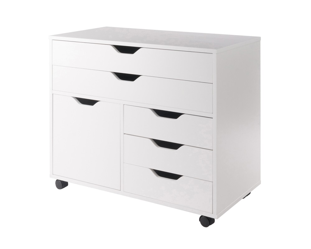 Halifax 3-Section Multi-Storage Mobile Cabinet, White
