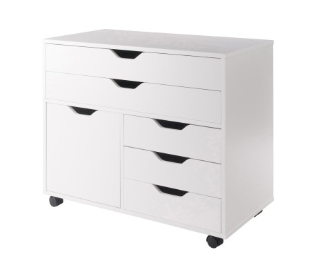 Halifax 3-Section Multi-Storage Mobile Cabinet, White