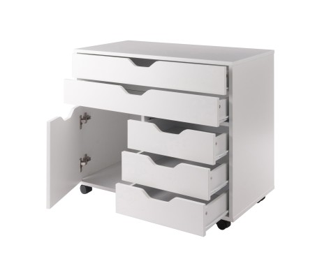 Halifax 3-Section Multi-Storage Mobile Cabinet, White