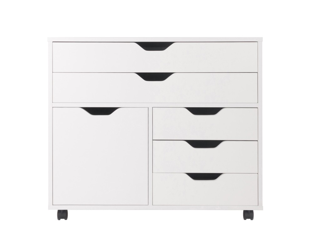 Halifax 3-Section Multi-Storage Mobile Cabinet, White