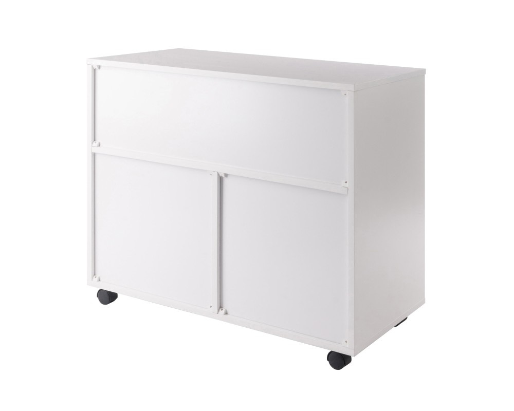 Halifax 3-Section Multi-Storage Mobile Cabinet, White