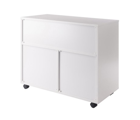 Halifax 3-Section Multi-Storage Mobile Cabinet, White