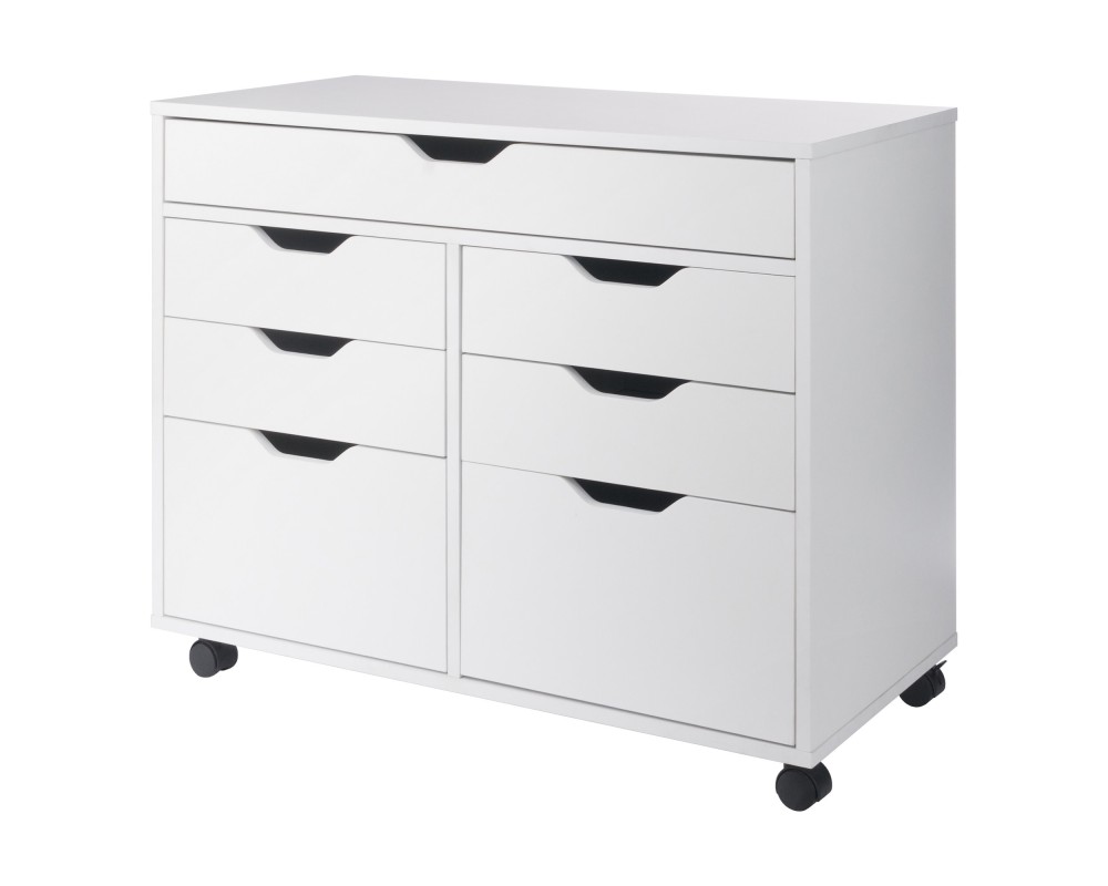 Halifax 5-Drawer Multi-Storage Mobile Cabinet, White