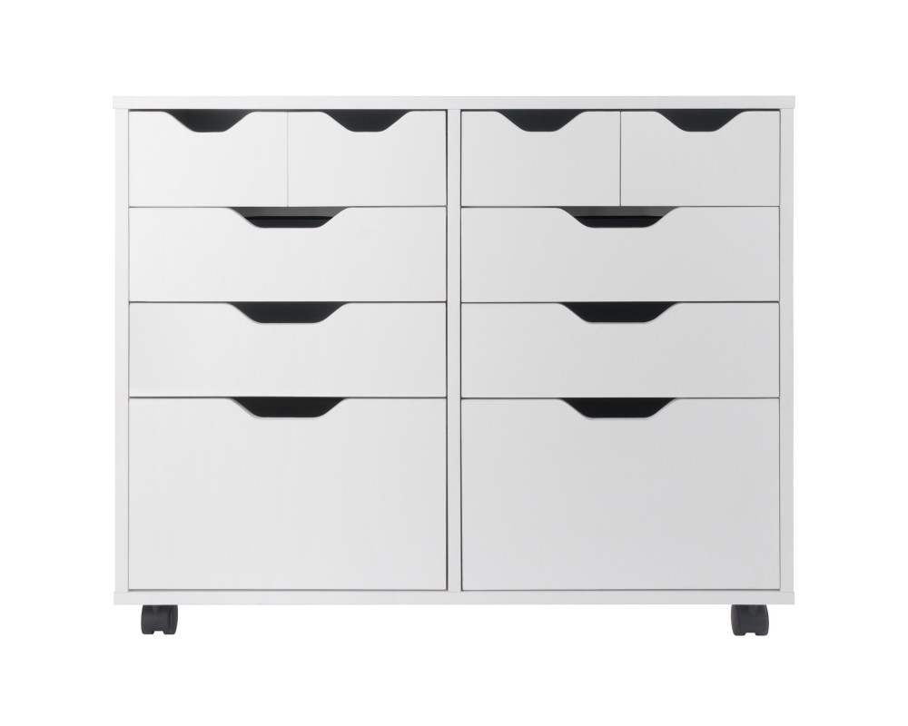 Halifax Bins & Drawers Multi-Storage Wide Mobile Cabinet, White
