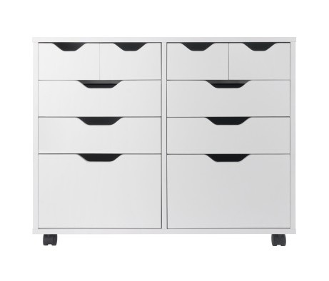 Halifax Bins & Drawers Multi-Storage Wide Mobile Cabinet, White